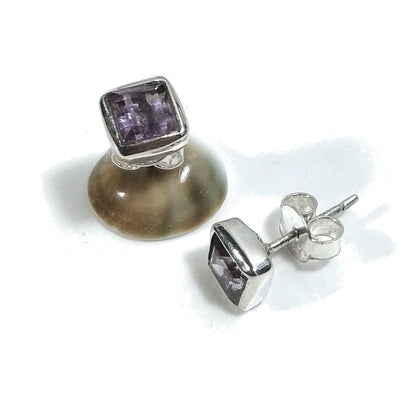 Orecchini da LOBO | Orecchini argento 925 - Ametista | Gioielli argento piercing