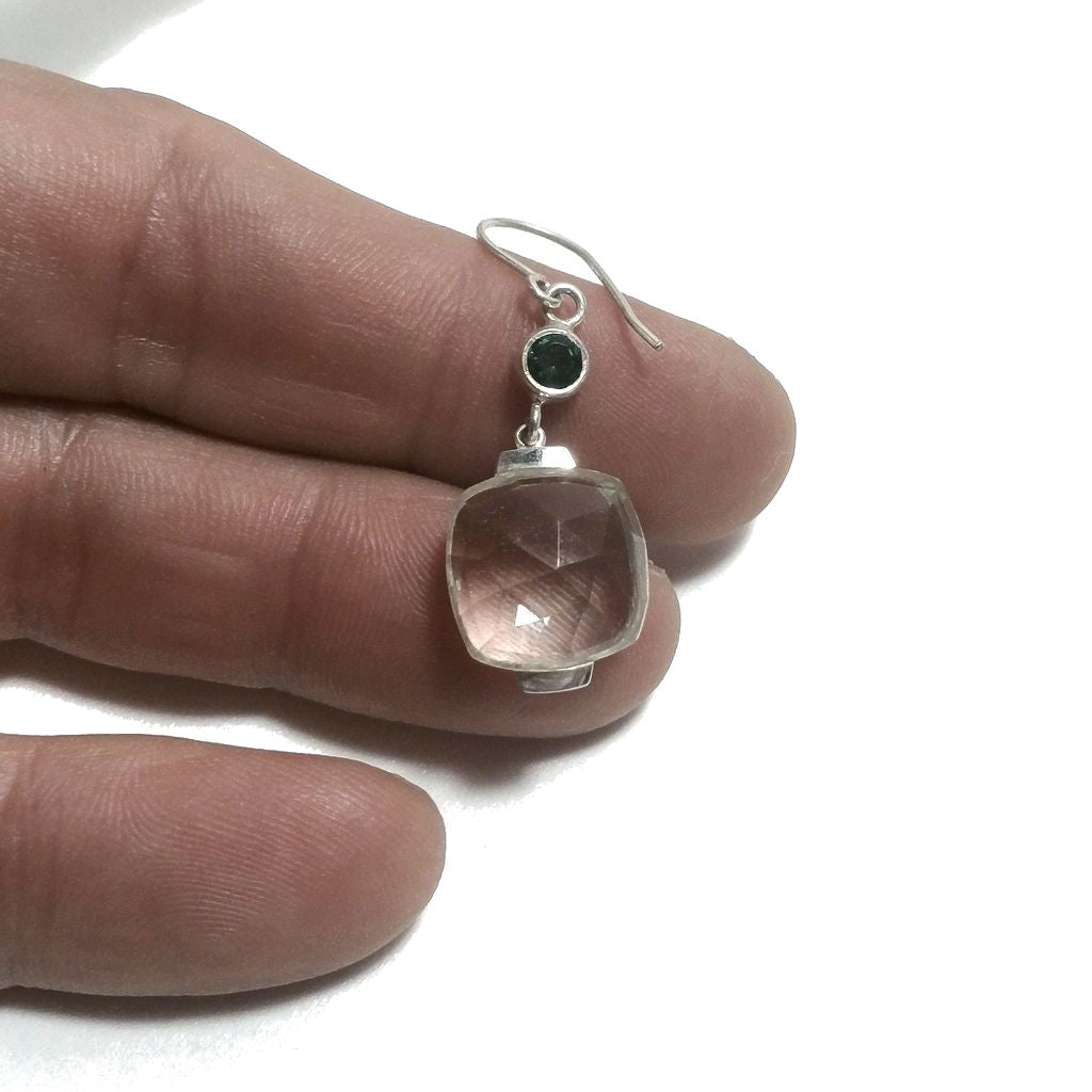 ORECCHINI Argento 925 ORECCHINI artigianali Ametista verde | ORECCHINI contemporanei – immagine2