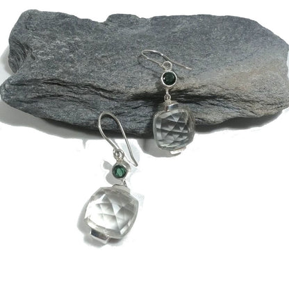 ORECCHINI Argento 925 ORECCHINI artigianali Ametista verde | ORECCHINI contemporanei – immagine3