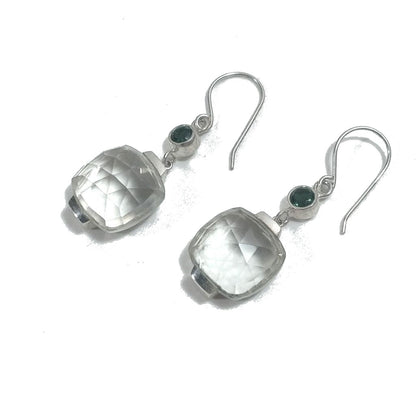 ORECCHINI Argento 925 ORECCHINI artigianali Ametista verde | ORECCHINI contemporanei – immagine1