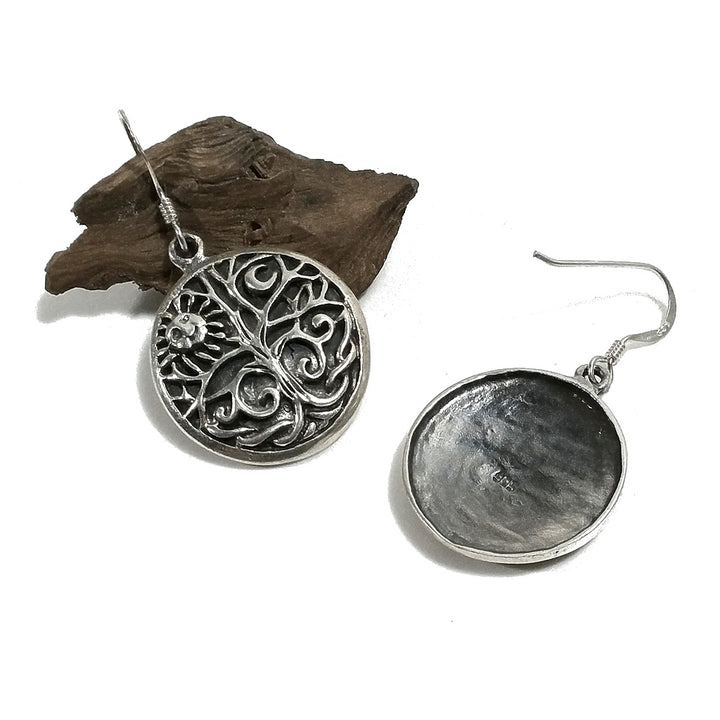 ORECCHINI etnici in argento 925 ALBERO DELLA VITA | Sole e Luna
