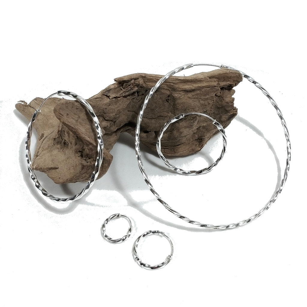 Coppia ORECCHINI cerchio argento - TWIST