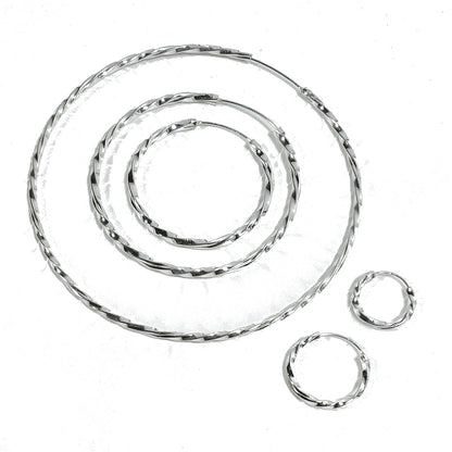 Coppia ORECCHINI cerchio argento - TWIST