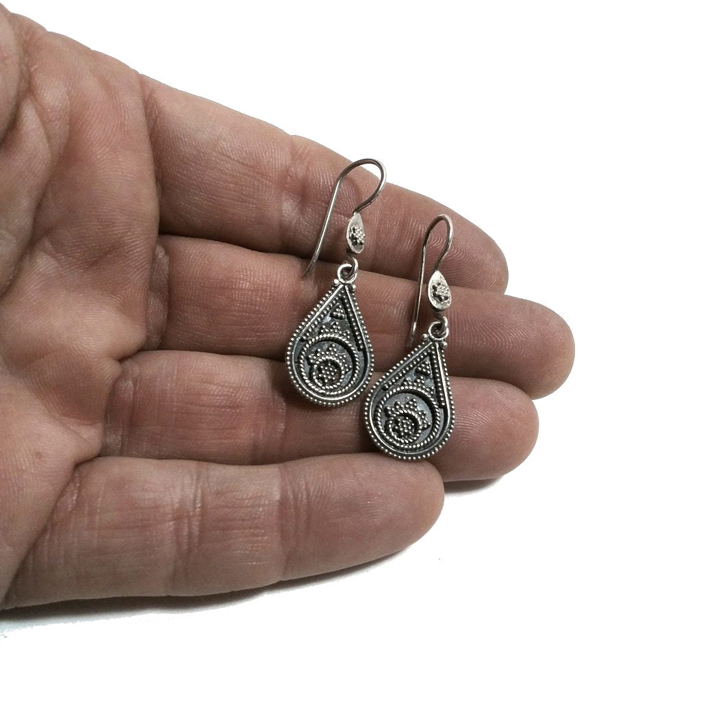ORECCHINI etnici in argento 925 a goccia - RANAKPUR