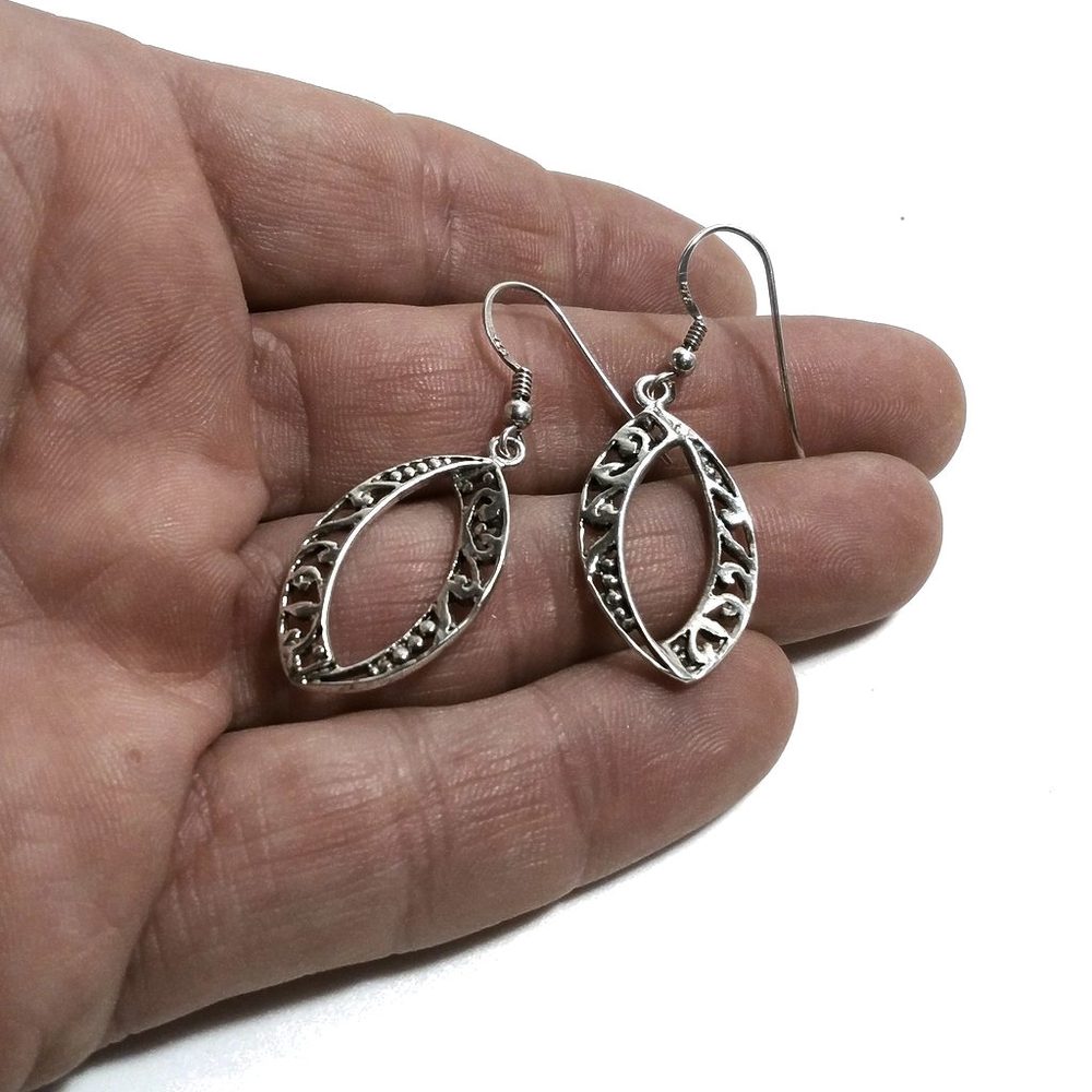 ORECCHINI etnici in argento 925 filigrana - ovale