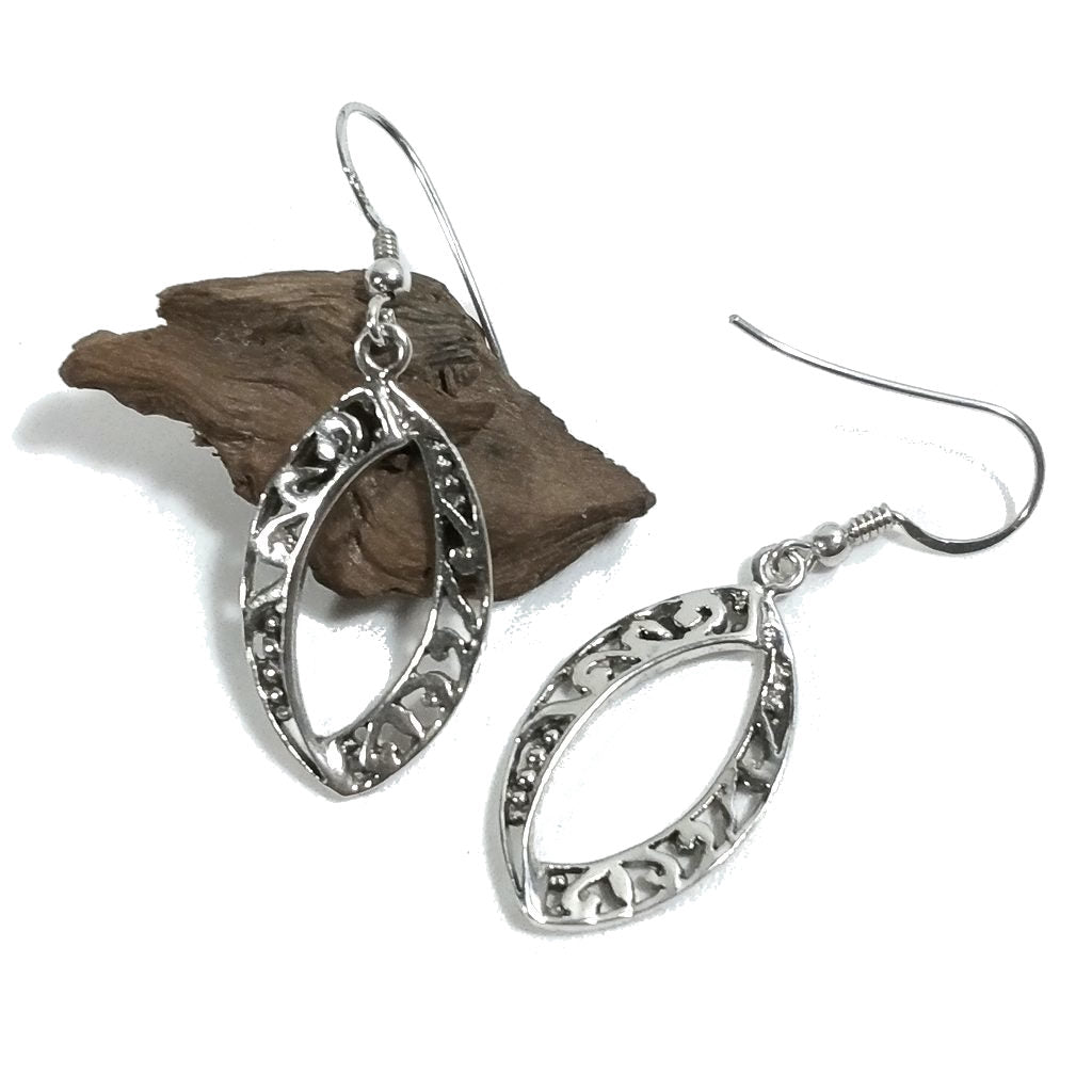 ORECCHINI etnici in argento 925 filigrana - ovale