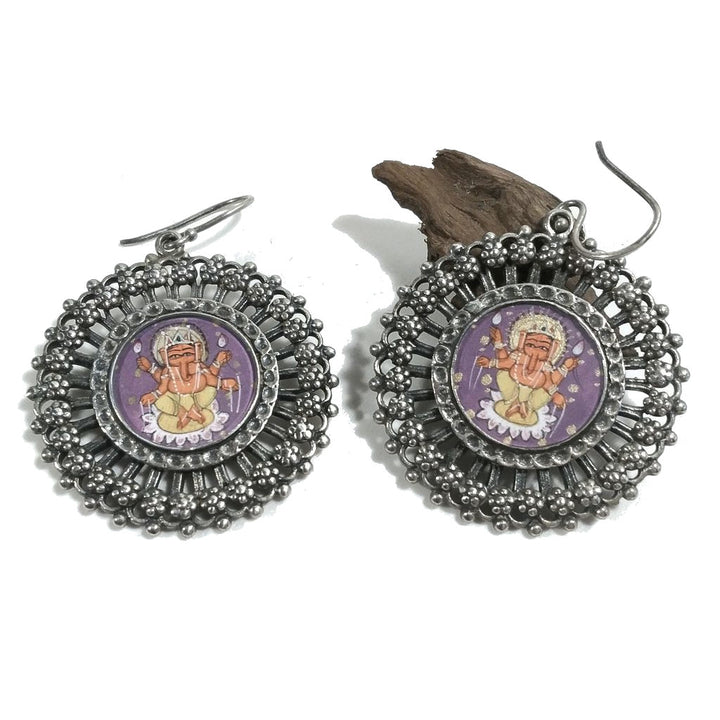 Orecchini etnici in argento 925 Ganesha - GURRAM