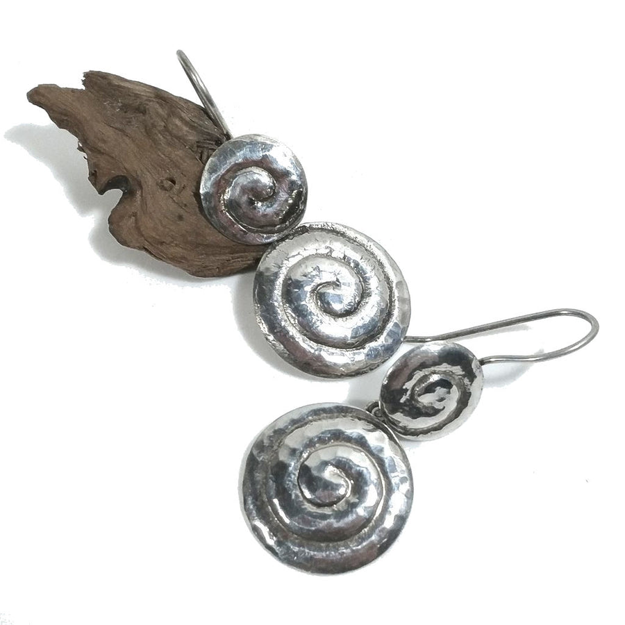 ORECCHINI etnici in argento 925 artigianale | Orecchini spirale