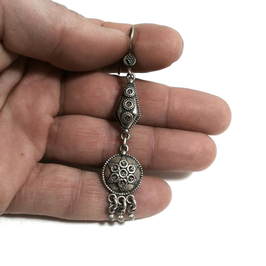 ORECCHINI etnici in argento 925 - filigrana | Orecchini lunghi