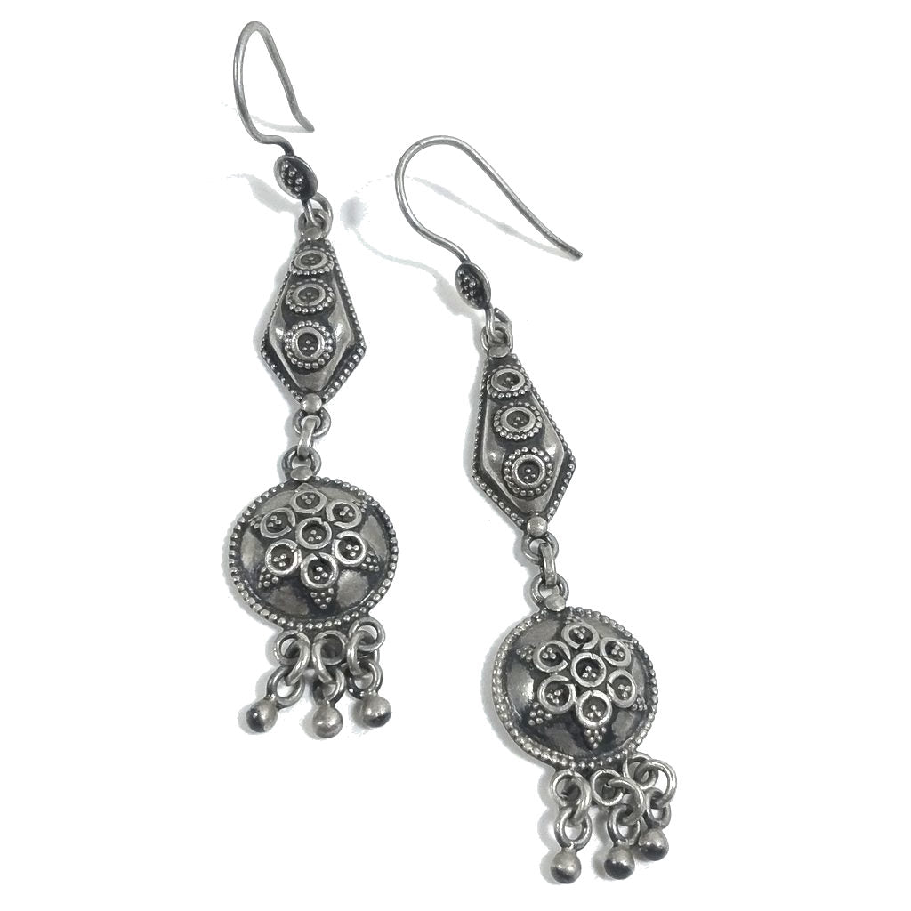 ORECCHINI etnici in argento 925 - filigrana | Orecchini lunghi