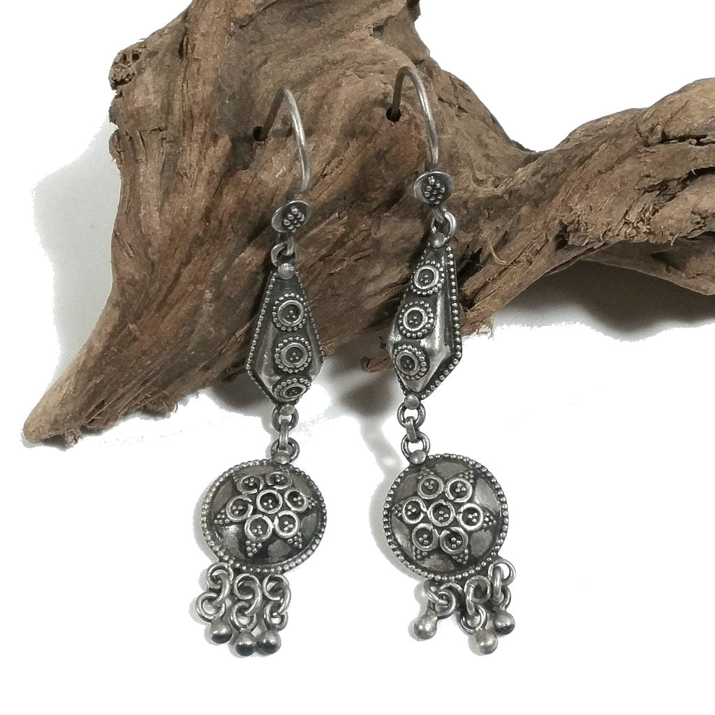 ORECCHINI etnici in argento 925 - filigrana | Orecchini lunghi