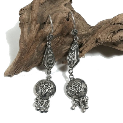 ORECCHINI etnici in argento 925 - filigrana | Orecchini lunghi