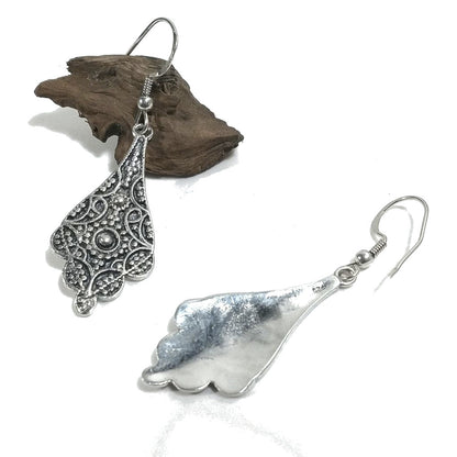 ORECCHINI etnici in argento 925 ovale - filigrana | Orecchini lunghi
