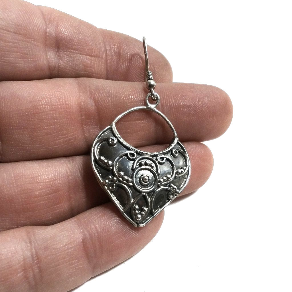 ORECCHINI etnici in argento 925 tondo | Orecchini pendenti