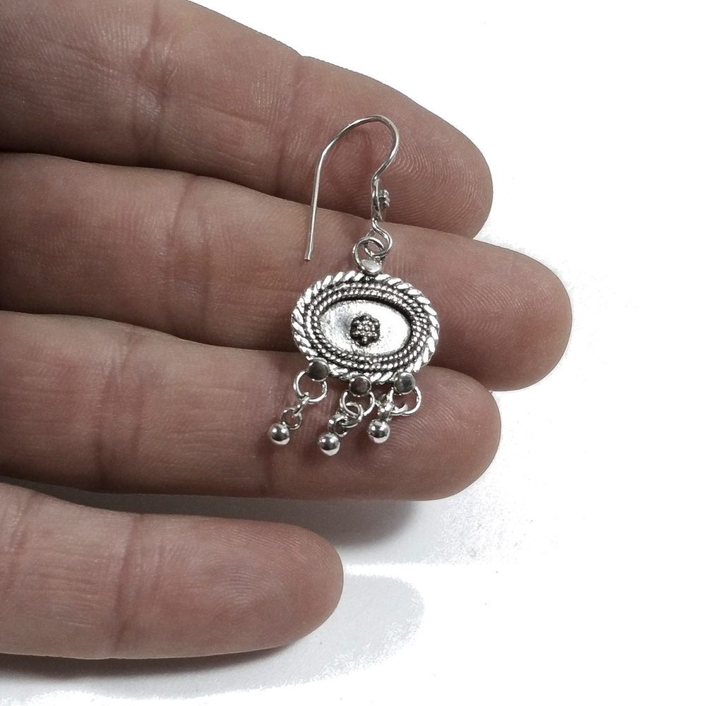 ORECCHINI etnici in argento 925 FRANGE | Orecchini pendenti