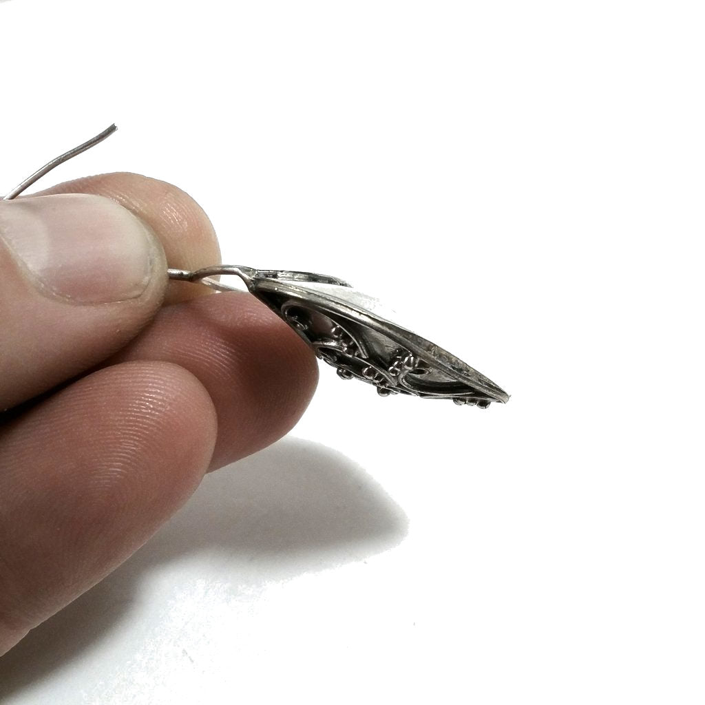 ORECCHINI etnici in argento 925 tondo | Orecchini pendenti