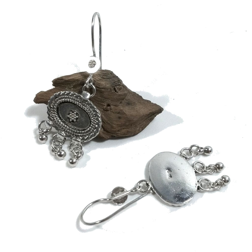 ORECCHINI etnici in argento 925 FRANGE | Orecchini pendenti