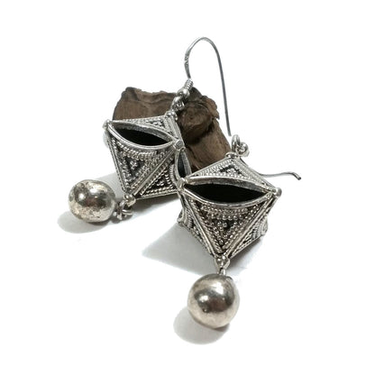ORECCHINI etnici in argento 925 ROMBO – immagine4
