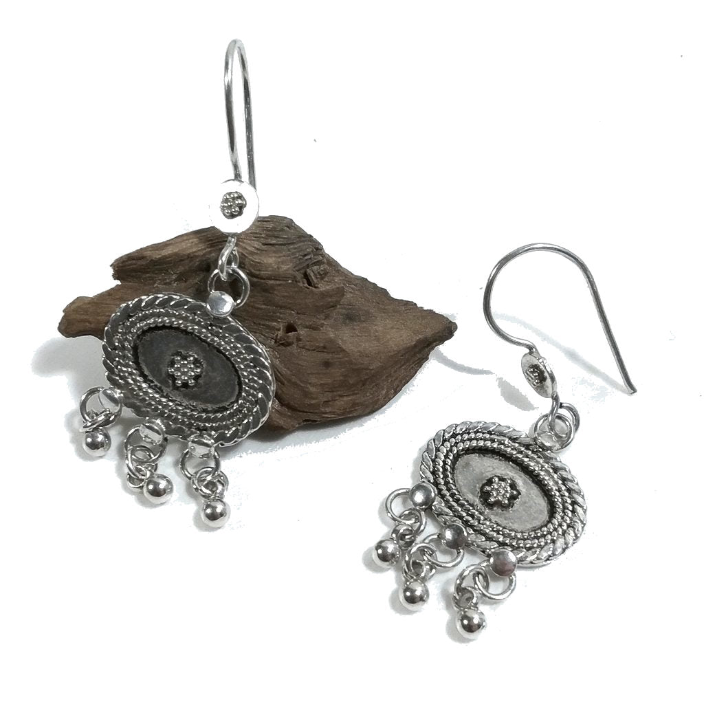 ORECCHINI etnici in argento 925 FRANGE | Orecchini pendenti