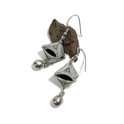 ORECCHINI etnici in argento 925 ROMBO – immagine1