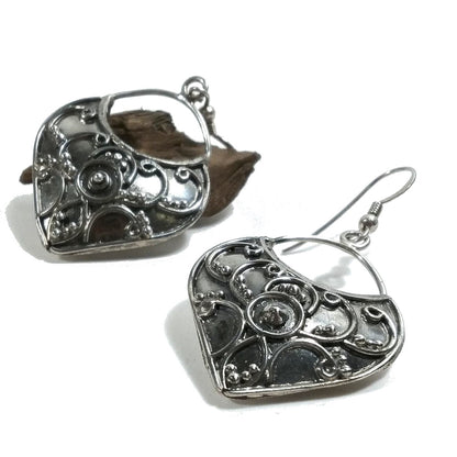ORECCHINI etnici in argento 925 tondo | Orecchini pendenti