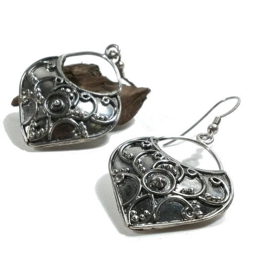 ORECCHINI etnici in argento 925 tondo | Orecchini pendenti