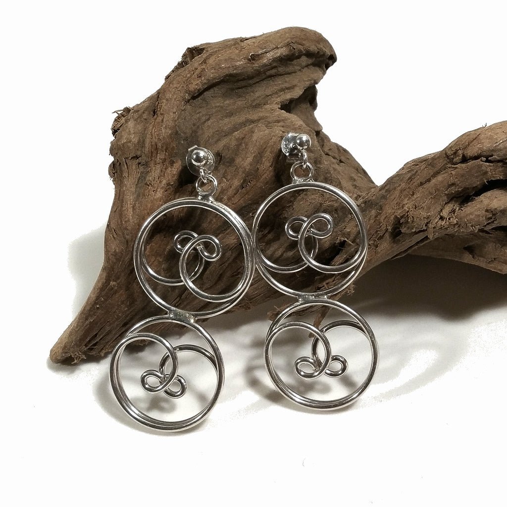 ORECCHINI spirale e cerchio in argento 925 - l'incontro | Gioielli in argento