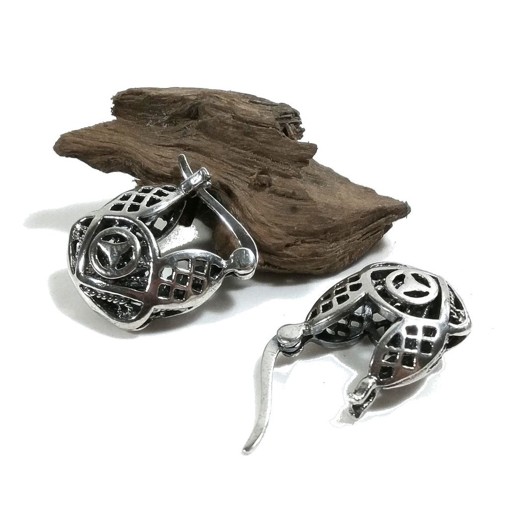 ORECCHINI etnici in argento 925 campanella piccola filigrana |HOOP