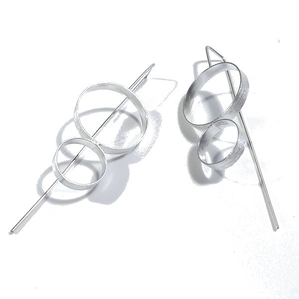 ORECCHINI BANKSY a cerchio ARGENTO satinato artigianali | Campanelle in argento
