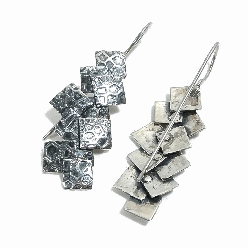 ORECCHINI etnici in argento 925 | CUBO Cubismo | Orecchini in argento