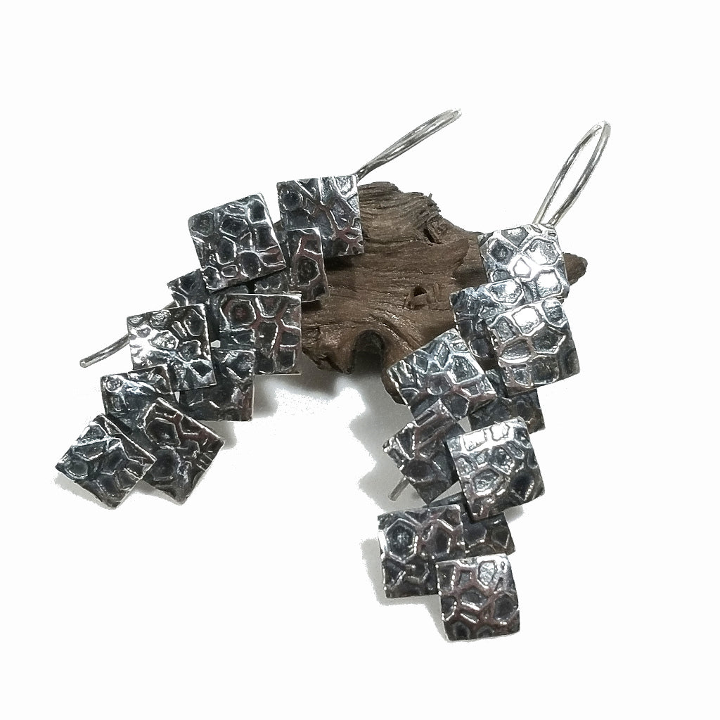 ORECCHINI etnici in argento 925 | CUBO Cubismo | Orecchini in argento