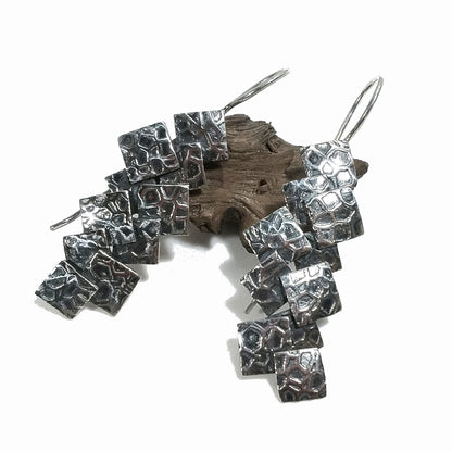 ORECCHINI etnici in argento 925 | CUBO Cubismo | Orecchini in argento