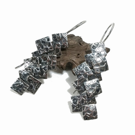 ORECCHINI etnici in argento 925 | CUBO Cubismo | Orecchini in argento