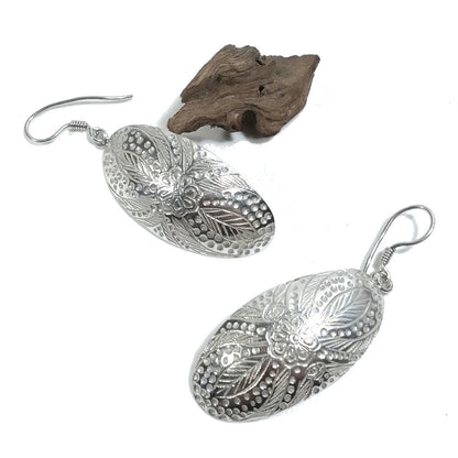 ORECCHINI etnici in argento 925 karen ovale | Gioielli tribali