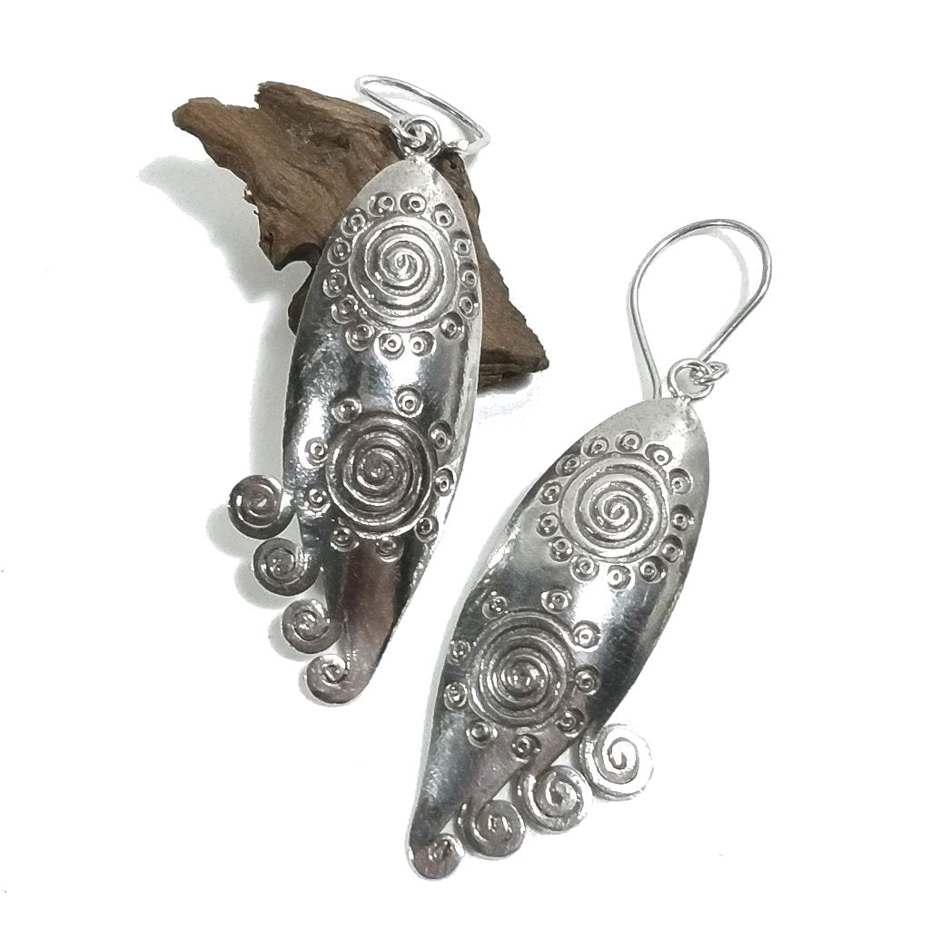 ORECCHINI etnici in argento 925 SPIRALE KAREN