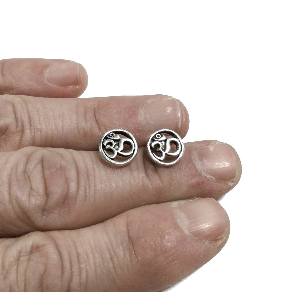 Orecchini ETNICI in argento 925 con OM - AUM Mantra | GIOIELLI IN ARGENTO
