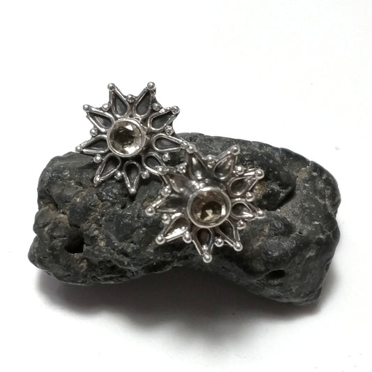 ORECCHINI ETNICI Argento 925 Orecchini artigianali Citrino | Stelle