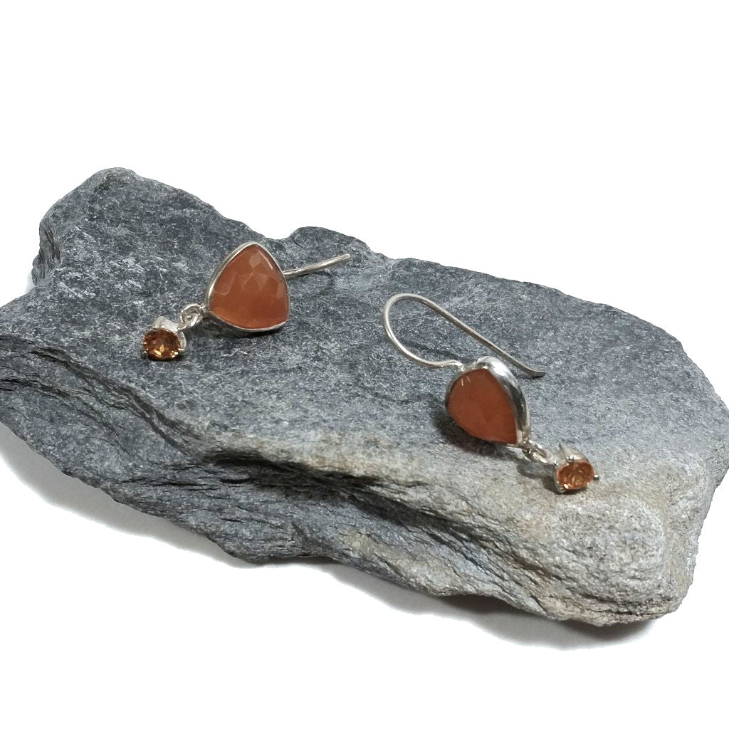 Copia del ORECCHINI Argento 925 ORECCHINI artigianali Corniola | orecchini contemporanei