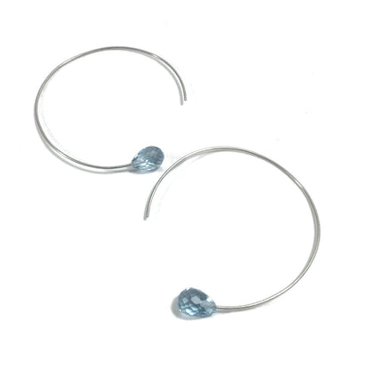 Orecchini in argento 925 - TOPAZIO AZZURRO | Gioielli argento CERCHIO