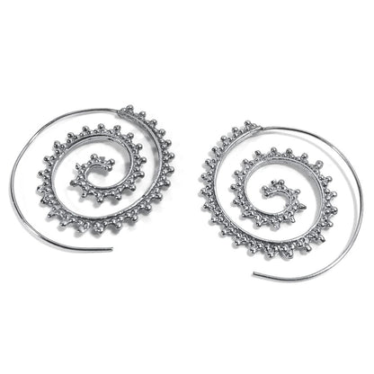 ORECCHINI ETNICI Ottone lucido ORECCHINI | SPIRALE | puntinati