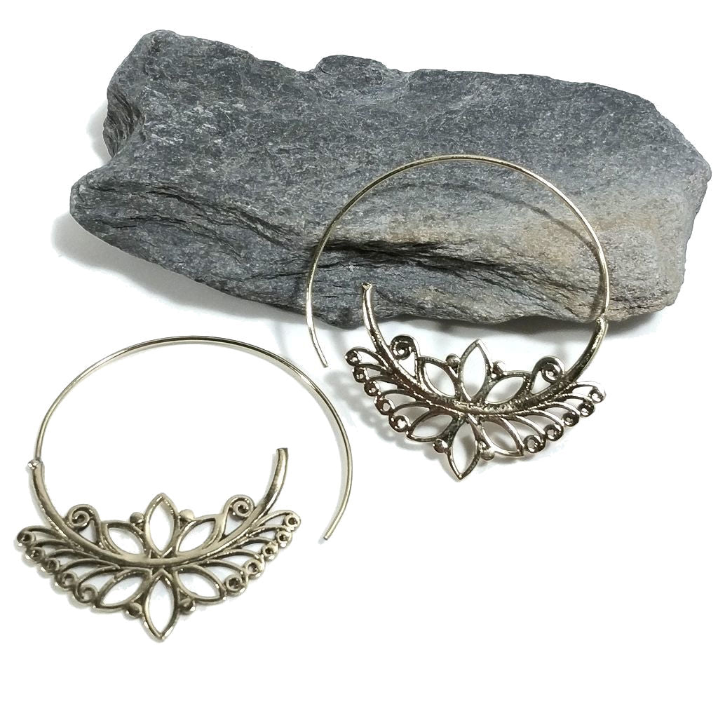 ORECCHINI ETNICI Ottone lucido ORECCHINI | SPIRALE | filigrana