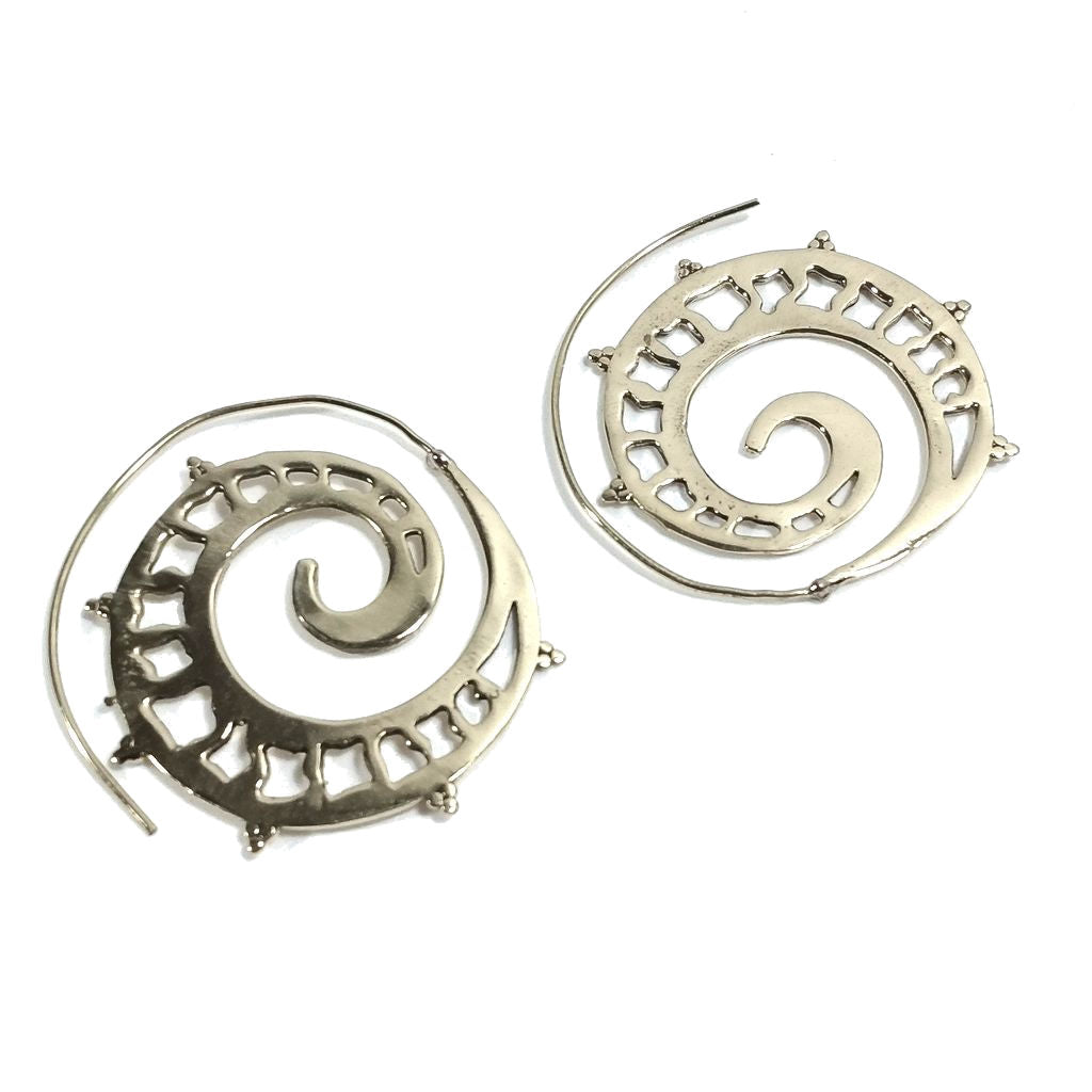 Orecchini etnici a spirale in ottone - LANJI