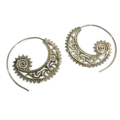 ORECCHINI ETNICI Ottone lucido ORECCHINI | SPIRALE | filigrana