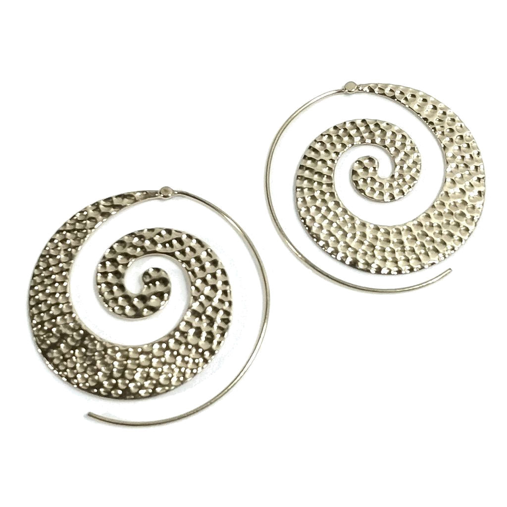 ORECCHINI ETNICI Ottone lucido ORECCHINI | SPIRALE | BOHO - style