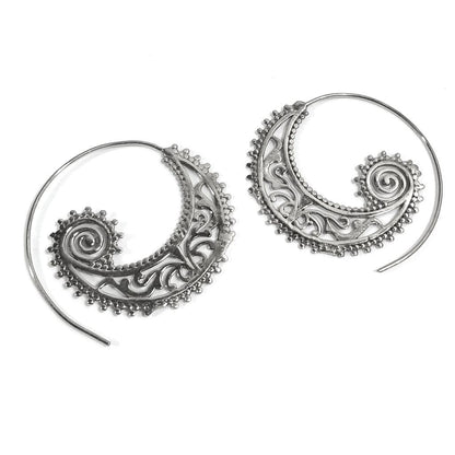 ORECCHINI ETNICI Ottone lucido ORECCHINI | SPIRALE | filigrana