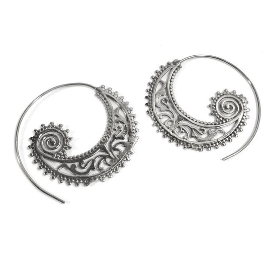 ORECCHINI ETNICI Ottone lucido ORECCHINI | SPIRALE | filigrana