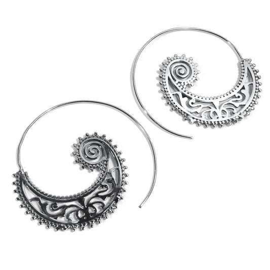 ORECCHINI ETNICI Ottone lucido ORECCHINI | SPIRALE | BOHO - style
