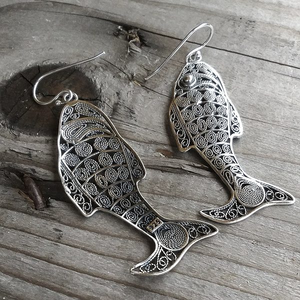 ORECCHINI a PESCI INDUS argento - Orecchino etnico | Pesce