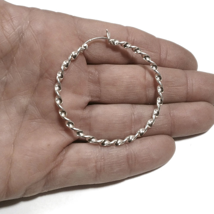 Coppia ORECCHINI cerchio argento - donna spirale - Campanelle argento