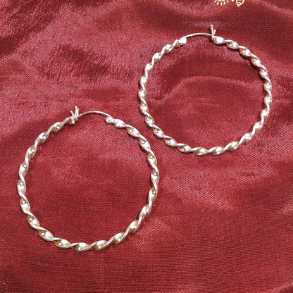 Coppia ORECCHINI cerchio argento - donna spirale - Campanelle argento